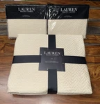 Ralph Lauren Kaia Matelass 3PC Queen Coverlet Bedspread + 2 Shams Natural $540. Fixed Price $199.97.