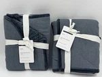 Nwt SET/2 Pottery Barn Washed Velvet Handcrafted Quilt Euro Shams, Cobalt Blue. Fixed Price $115.00.