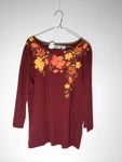 Collections Etc Women Tops Size New Maroon Autumn Floral & Used Brown Rose. Fixed Price $15.00.