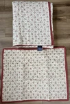 Vtg Ralph Lauren Twin Floral Berry Red White Gingham Quilt Reversible With Sham. Fixed Price $139.99.