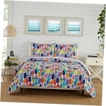 Buoys 3-PIECE Quilt Set By Kate Nelligan, Lightweight Coverlet King Multi. Fixed Price $131.19.
