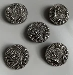 Antique Victorian French Metal 1 Buttons Silver Leaves Set Of 5. Fixed Price $30.00.