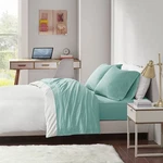 Intelligent Design Cotton Blend Jersey Knit Bed Sheet Set Wrinkle Queen, Aqua. Fixed Price $48.25.