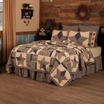 Primitive King Quilt Set Black Patchwork Bingham Star Cotton Vhc Brands. Fixed Price $278.73.