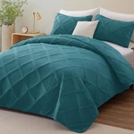 Teal Basket-weave King Quilt Set Modern Lightweight Bedspread For All Seasons. Fixed Price $40.80.