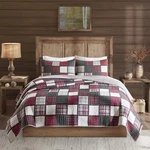Woolrich Tulsa Plaid Red Grey King Quilt Mini Set 100 Cotton Cozy Bedding. Fixed Price $107.90.