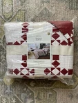 3PC Full/queen Holiday Matelasse Quilt And Sham Set Red/white Plaid - Threshold. Fixed Price $90.00.
