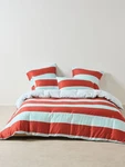 Linen House Rugby Stripe Quilt Cover Set (chilli) - Single. Fixed Price $165.12.