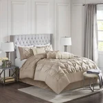 Madison Park 7PCS Bag Comforter Set Tufted Pleated Faux Silk Bedding. Fixed Price $89.99.
