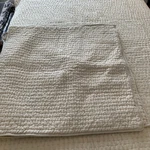 Pottery Barn Beige Pick-stitch Linen Cotton Quilt King/cali +2 Euro Shams. Fixed Price $125.00.