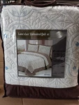 3-PIECE Set: Lauras Lace Amelia Embroidered Quilt Ensemble. Fixed Price $50.00.