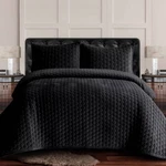 Tribeca Living Queen Lugano Honeycomb Velvet Oversized Quilt Bedding Set Black. Fixed Price $28.89.
