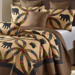 7PC Queen Size Wedding Ring Bear Paw 3 Quilt Set Plus 4 Sheets Pillowcases. Fixed Price $69.99.