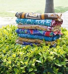 Vintage Indian Kantha Quilt Reversible Handmade Cotton Throw Boho 85X55 Blanket. Fixed Price $1310.87.