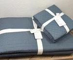 Pottery Barn Heirloom Scallop King/cal Quilt & 2 Standard Shams Steel Blue. Fixed Price $299.00.