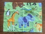 Set Of 2 Jla Home Standard Pillow Shams Green W/ Animal Theme Giraffe Elephant. Fixed Price $24.00.