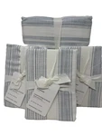 New Pottery Barn Hawthorn Stripe Full/queen Duvet & 3 Standard Shams Blue. Fixed Price $135.96.