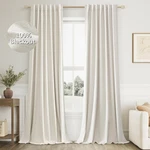 Guken Cream Linen Blackout Curtains 96 Inch Length 2 Panels Set For Living Ro.... Fixed Price $46.51.