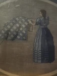 Jd Collections Blue Ribbon Design Maiden With Quilt Cross Stitch Chart. Fixed Price $9.00.