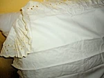 Vintage Levinsohn Ivory Cream Ruffled Eyelet Lace (1) Standard Pillow Sham 20X26. Fixed Price $17.60.