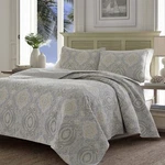 Tommy Bahama Queen Turtle Cove Medallion Grey 100% Cotton Quilt Set Bedding Boho. Fixed Price $159.87.