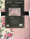 2 Piece Betsey Johnson Reversible Twin Quilt Pink Rose Toile Coquette New. Fixed Price $47.99.