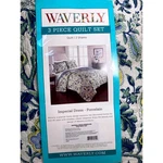 Waverly Imperial Dress Porcelain King Quilt Set 3PC Floral Paisley Blue Green. Fixed Price $110.00.