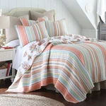 Brighton Coral King Cotton Quilt Set Stripe Coastal. Fixed Price $241.84.