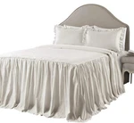 Lush Decor Ticking Stripe Bedspread Full Size 3 Piece Set Wheat - Ruffle Bedd.... Fixed Price $94.40.