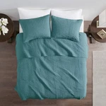 Madison Park Coverlet Set Simple Anti-microbial Solid, Teal, Full/queen. Fixed Price $27.99.