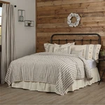Market Place Gray Ticking Stripe Cotton Country Quilted Bedding Collection. Fixed Price $159.95.