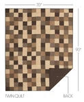 Country Patchwork Twin Quilt Hand Stitched Cream Black Kettle Grove. Fixed Price $150.95.