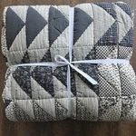 Pottery Barn Sawyer Hancrafted Reversible Full Queen Quilt & 2 Euro Shams New. Fixed Price $299.99.