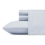 Poppy & Fritz Oxford Stripe Blue Twin Cotton Sheet Set. Fixed Price $24.99.