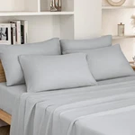 Homeideas Queen Size Bed Hotel Sheets - 6 Piece Set (light Grey) Extra Soft Br. Fixed Price $36.07.