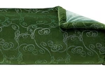 Yves Delorme Louise Bedcover Counterpane Throw Blanket Dark Green Cotton Velour. Fixed Price $550.00.