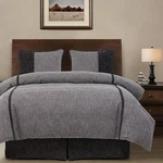 Hamilton Black White Textured Country Cottage King 4 Pc Comforter Bedding Set. Fixed Price $459.00.
