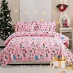 Chesity Christmas Bedding Quilt Set Size 3-PIECE Kids Full/queen, Pink. Fixed Price $46.91.