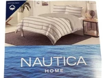 Nautica Home/ King Comforter Set- Cotton Ultra Soft/ Gray-blue-white/ New!. Fixed Price $129.99.