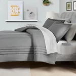 Elegant Queen Comforter Set With Fitted Sheet & Media Pocket - Gray/silver. Fixed Price $84.99.