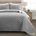 Lush Decor Hygge Kantha Pick Stitch Yarn Dyed Cotton Jacquard 3 Pc. Quilt King. Fixed Price $90.00.