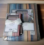 Vintage Jcpenney Hudson & Main Casen Stripe Quilt Bedspread Twin + Sham 80X110". Fixed Price $200.00.