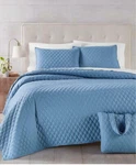 Martha Stewart Essentials Microfiber 4 Pc Quilt Set Full/queen Reversible Nip. Fixed Price $55.00.