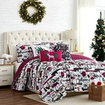 Southshore Fine Living Merry Town Christmas Quilt Set King/cal. Fixed Price $93.33.