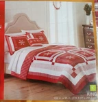 St Nicholas Square "aurora Red" King Reversible Quilt New 108 X 95 Snowflakes. Fixed Price $229.95.