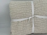 New W/small Flaw Pottery Barn Washed Velvet Handcrafted Quilt Queen Parchment. Fixed Price $149.00.