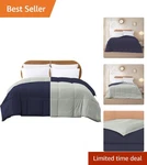 Elegant Navy/silver All-season King Comforter Lightweight Reversible Bedding. Fixed Price $35.14.