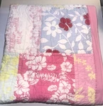 Pottery Barn Kids Queen Quilt Pink Island Surf Hawaiian Floral Patchwork. Fixed Price $109.65.