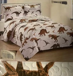 Mantex Dinosaur F/q Reversible 88 X86 Quilt Set With Two 20 X26 Shams Nip. Fixed Price $43.00.