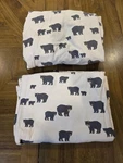 Eddie Bauer Flat & Fitted Flannel Sheet Set Of 2 Sz Twin Black Bear 100% Cotton. Fixed Price $24.99.